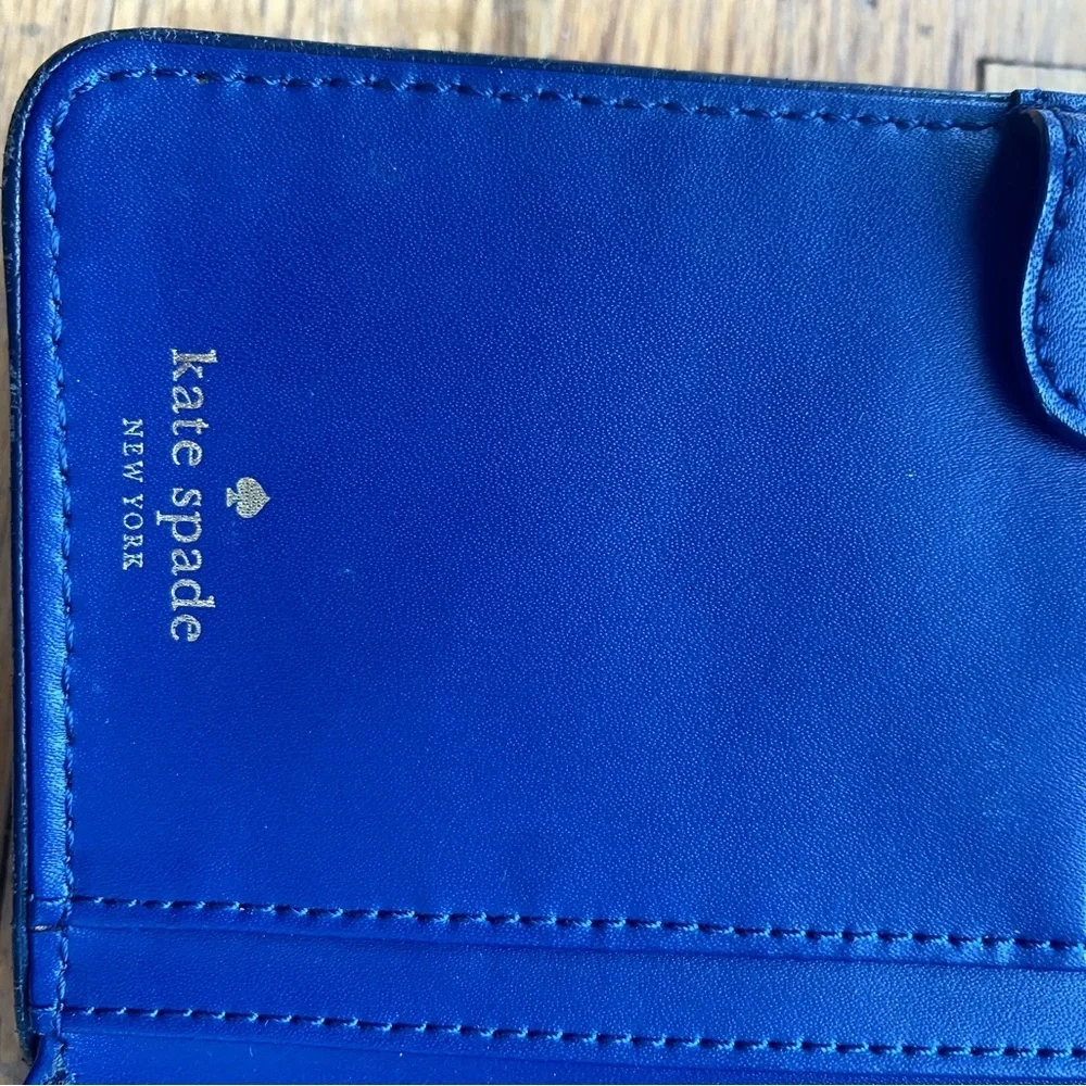 Kate Spade New York Blue Leather Zip Around Wallet
